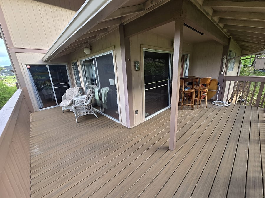 The lanai is raised and enclosed.