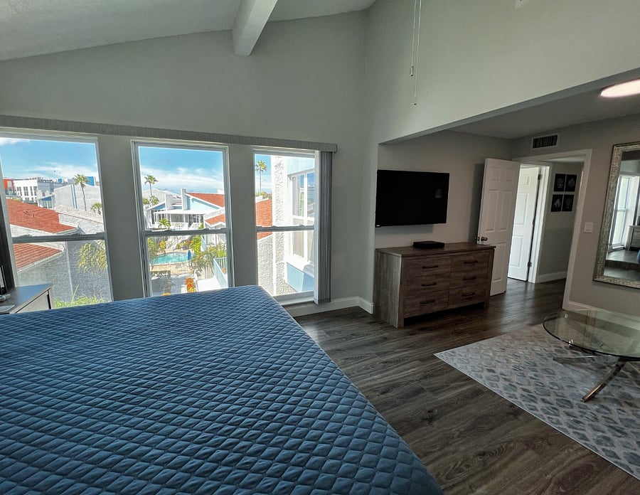Master suite with a view of the pool!