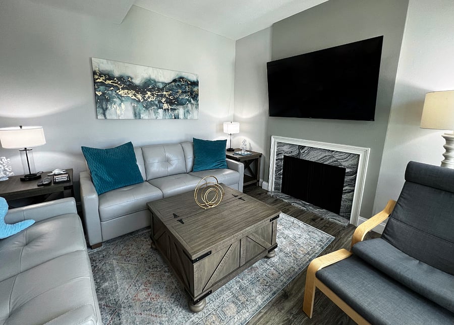 Comfortable seating in the living room.