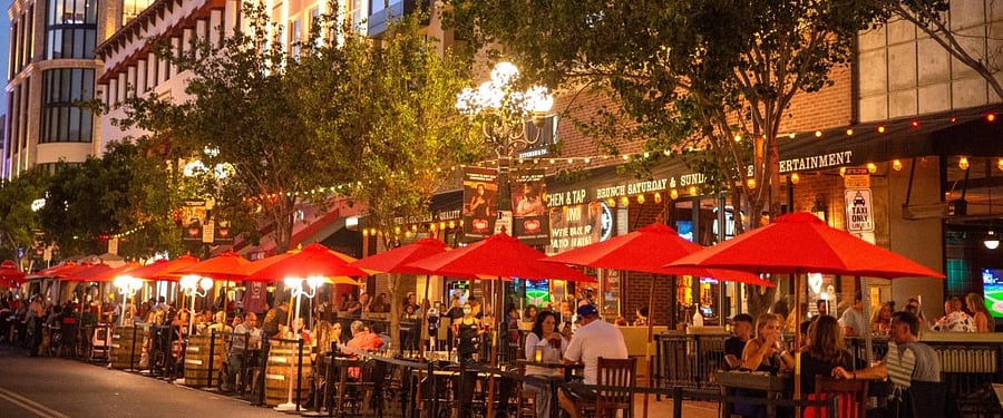 The Gaslamp District! San Diego's premier entertainment center with restaurants, bars, clubs, baseball, and anything you can think of!!!