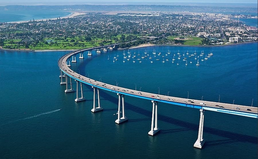 The Bridge to Coronado Island, one of San Diego's premier tourist attractions, only a 5-7 min drive away!