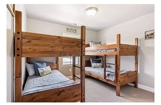 third bedroom with twin bunk beds