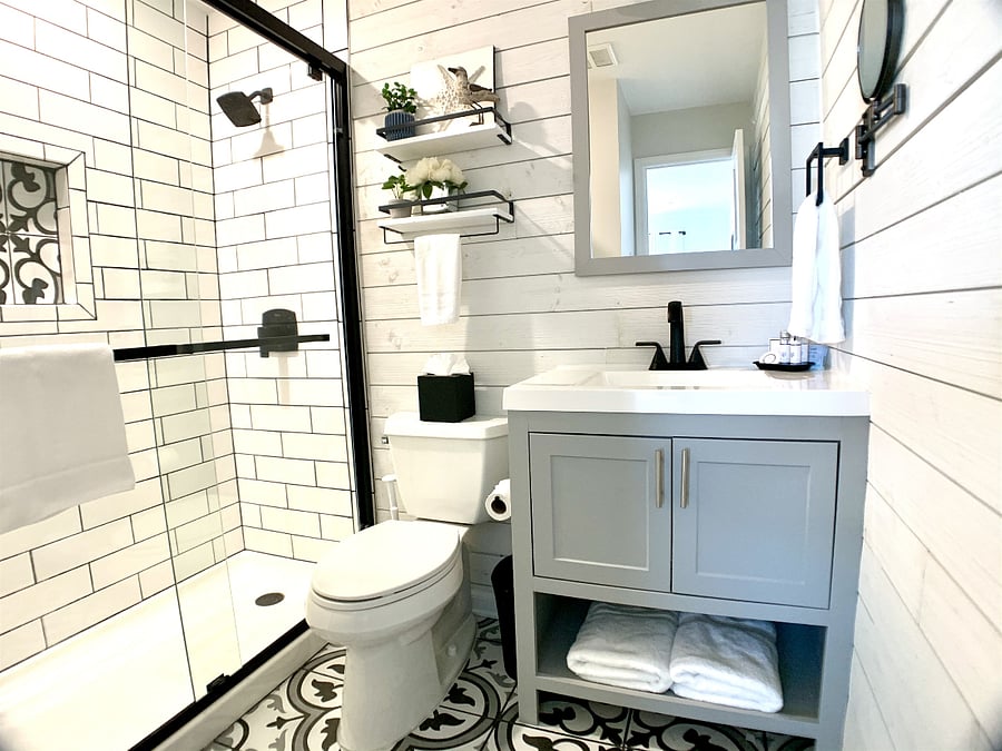 Recently updated master bathroom.