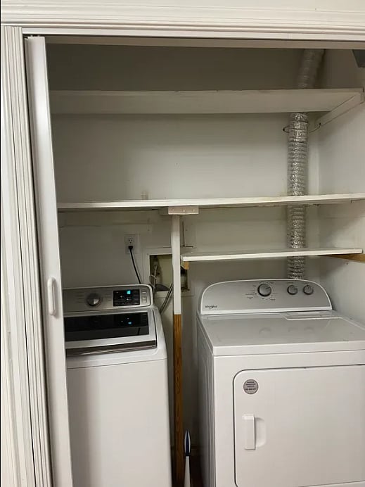 Laundry area in kitchen.