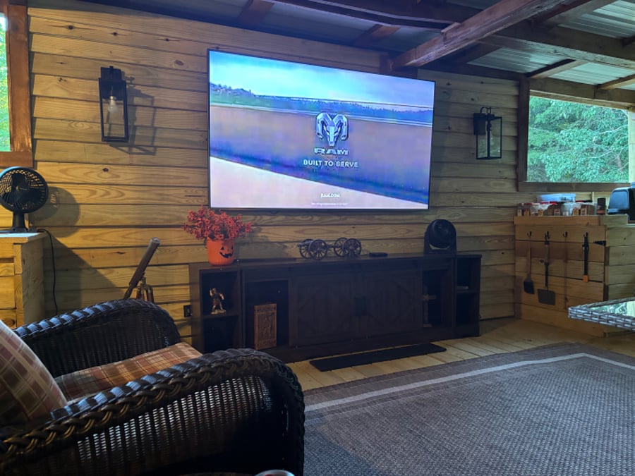 Back deck living room area