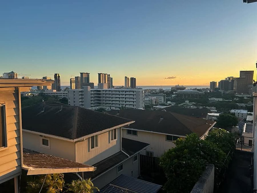 View from neighborhood up the hill