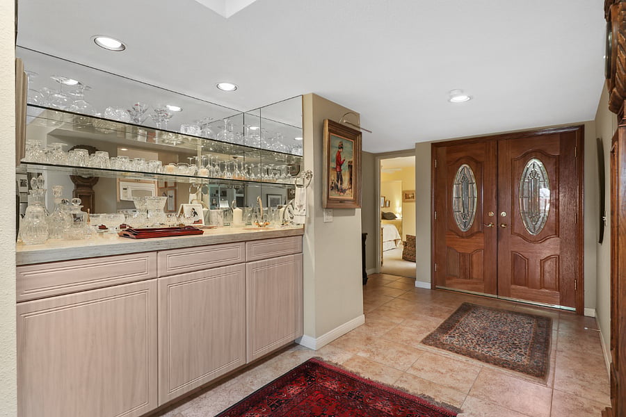 Wet bar to front door