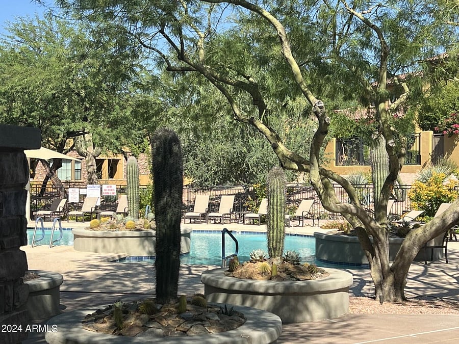 Community pool with spa