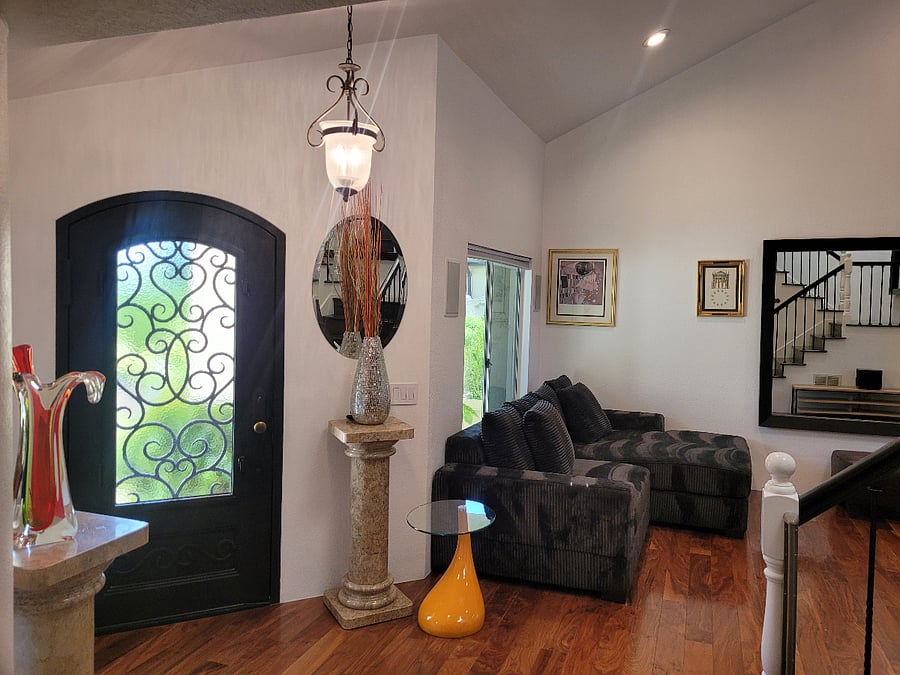 Entryway and partial living room