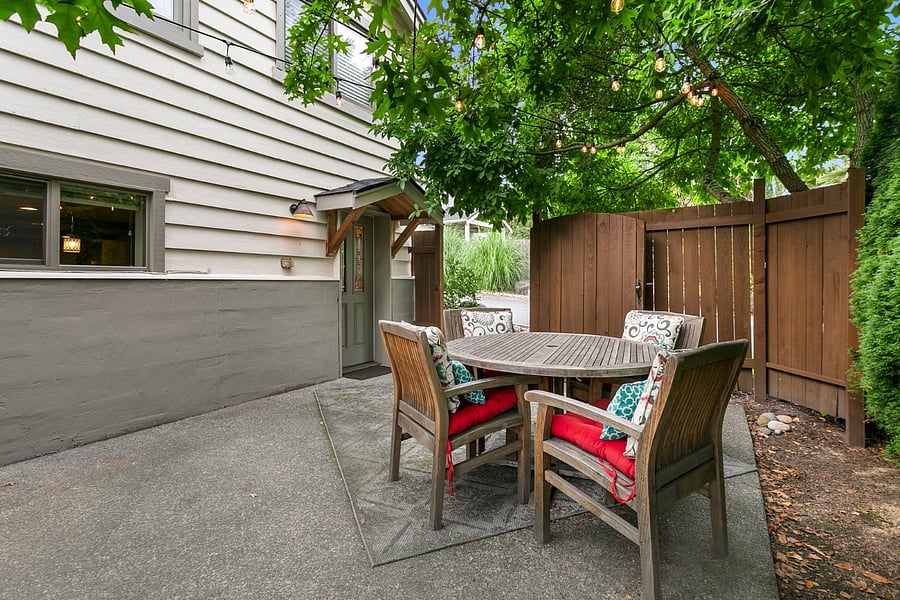 Private outdoor patio space - enjoy a coffee in the morning or a class of wine in the shade during summer.