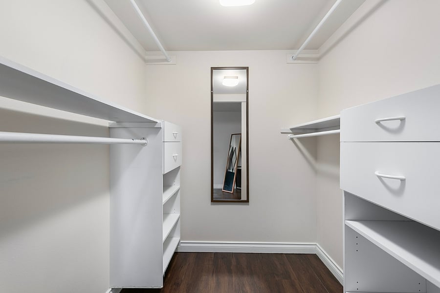 Master bedroom walk in closet