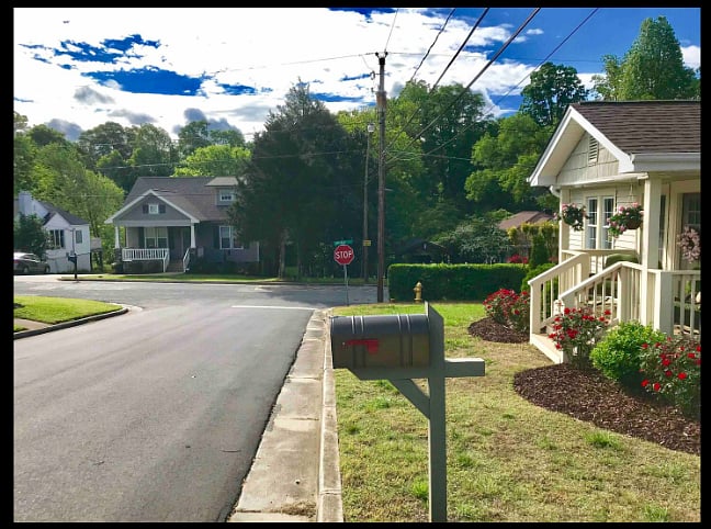 Road view of neighborhood