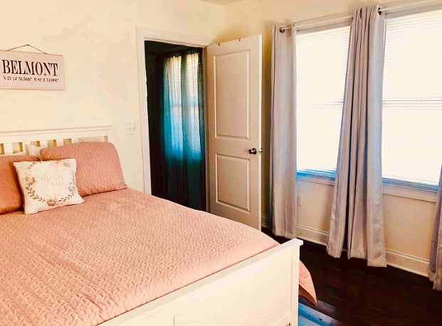 Queen bedroom. Blackout blinds.