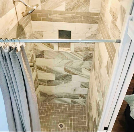 Custom tiled shower in Master bath