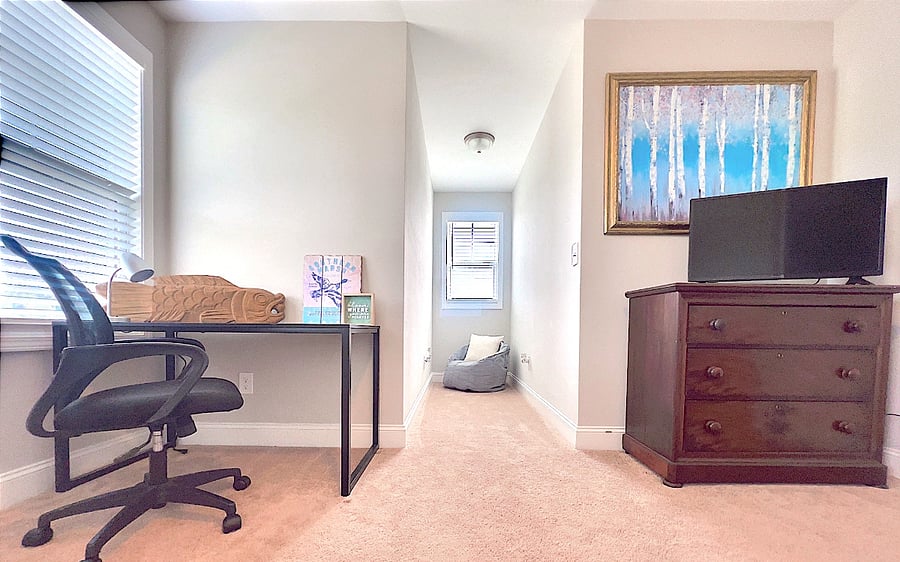 desk + reading nook in bedroom 3