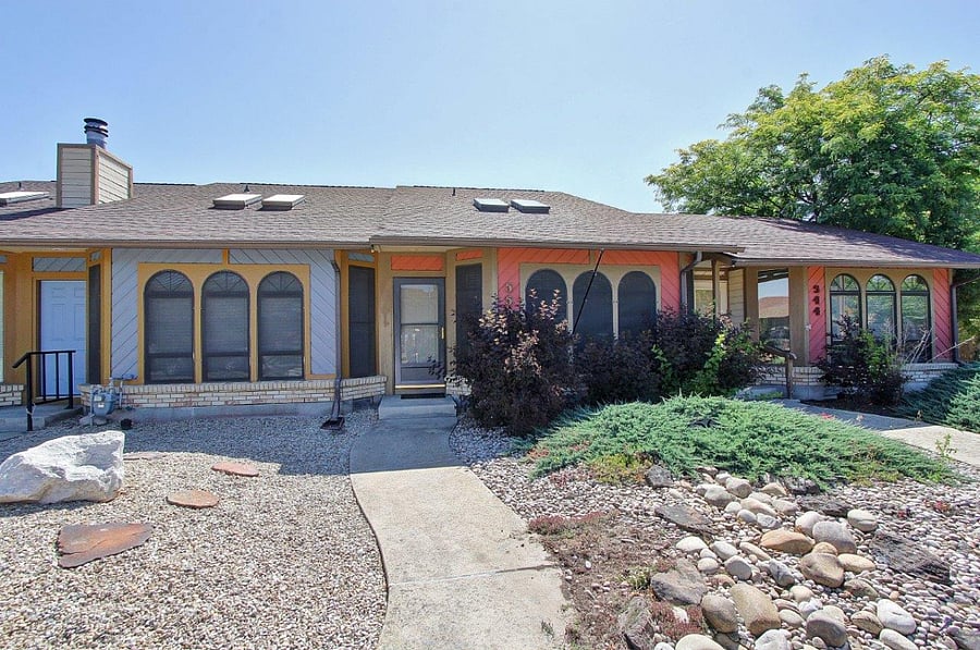 Front view of townhouse