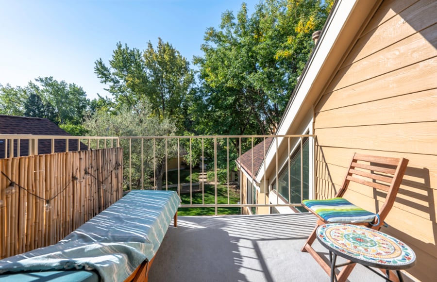 Balcony with lounge chair
