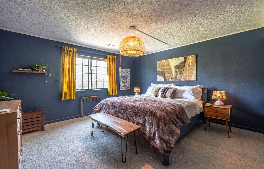 Cozy bedroom with king-sized bed
