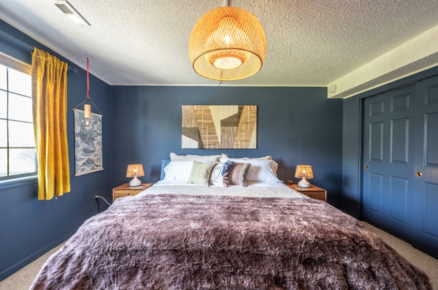 Cozy bedroom with king-sized bed