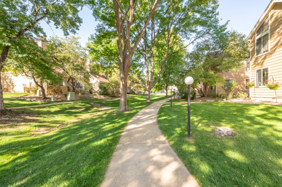 Walking path on south side