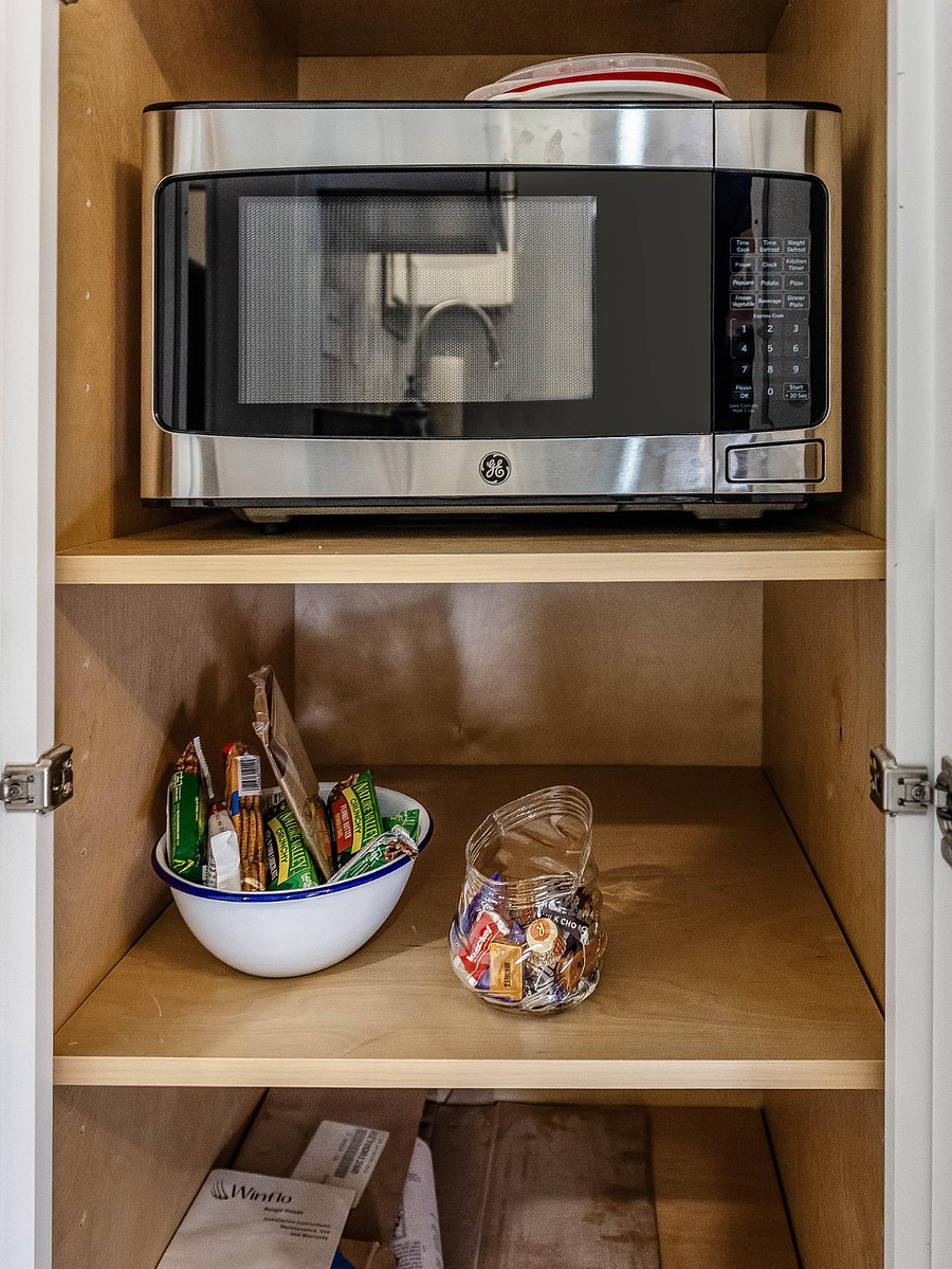microwave hidden in pantry in Kitchen