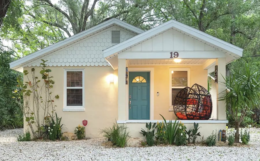 The front porch is perfect for cozying up in the egg chairs with your cup of tea or coffee in the mornings.