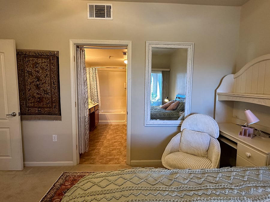 View to the master bathroom.
