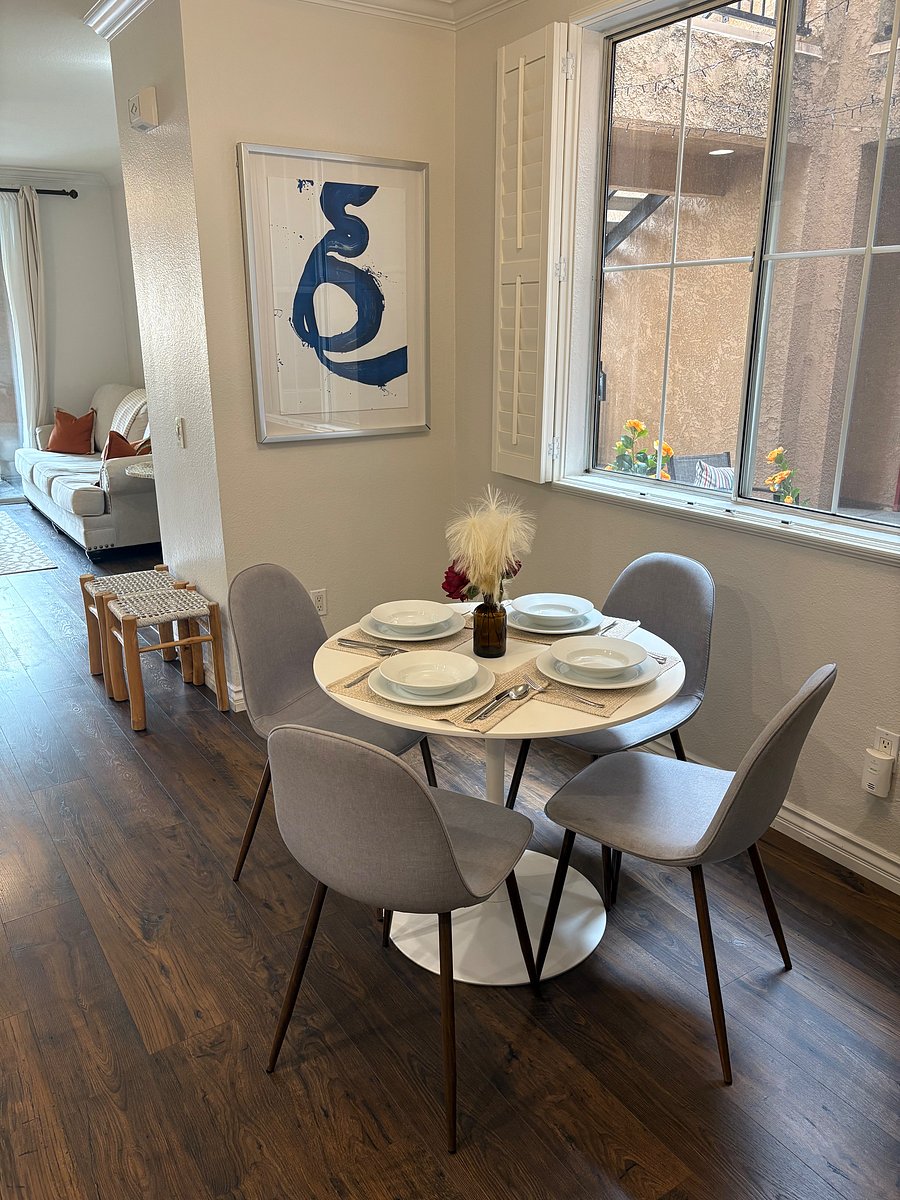 Large dining room that has space to add a desk