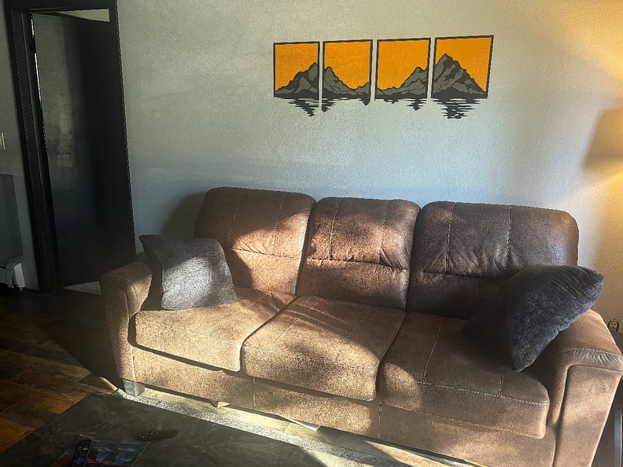Super comfy couch in the living area