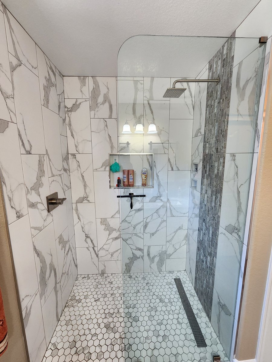 Full walk in showers. ADA accessible.