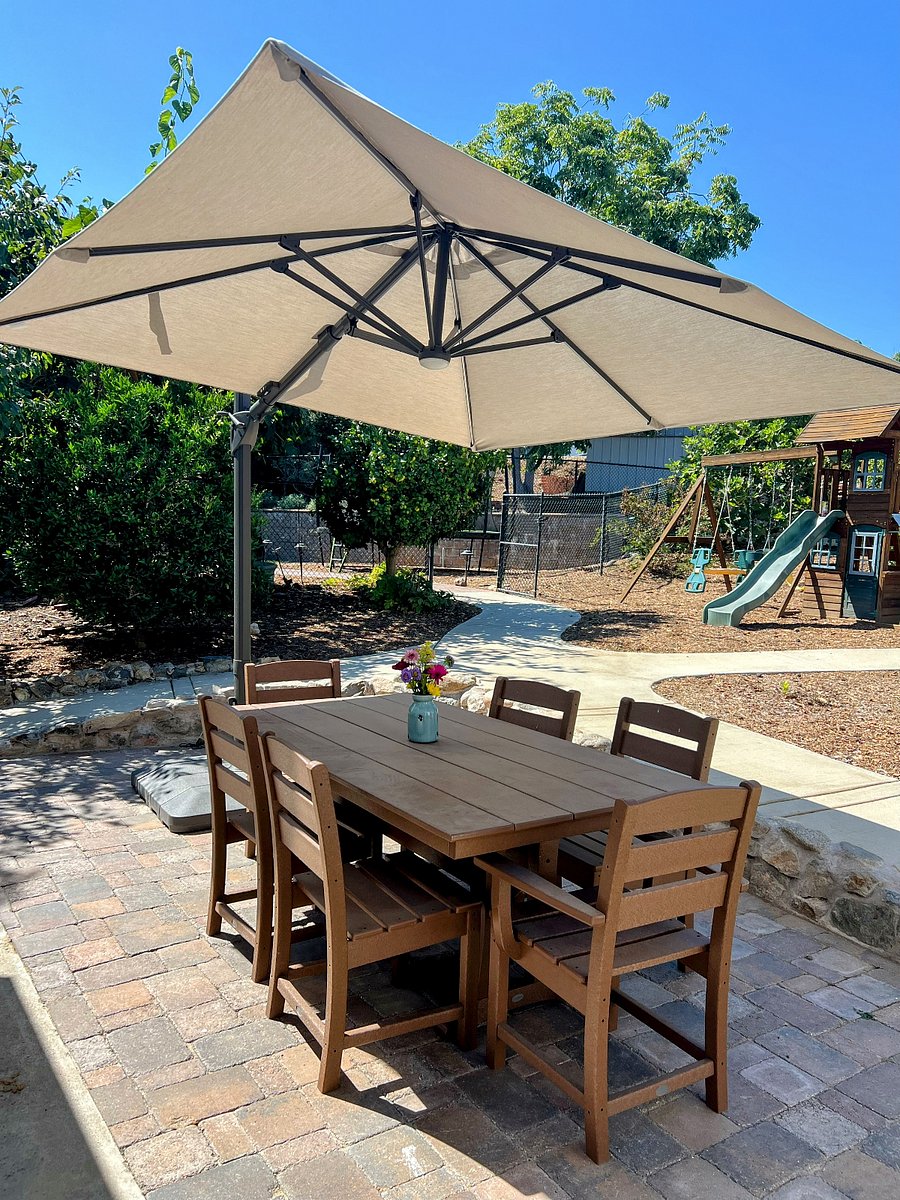 Back yard eating area off Master bedroom