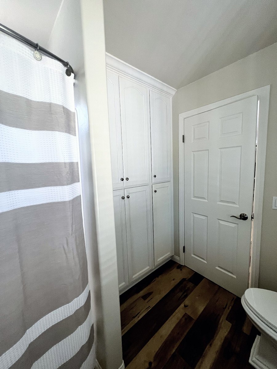 Down Stairs Bath, Tub and Shower, Storage Area