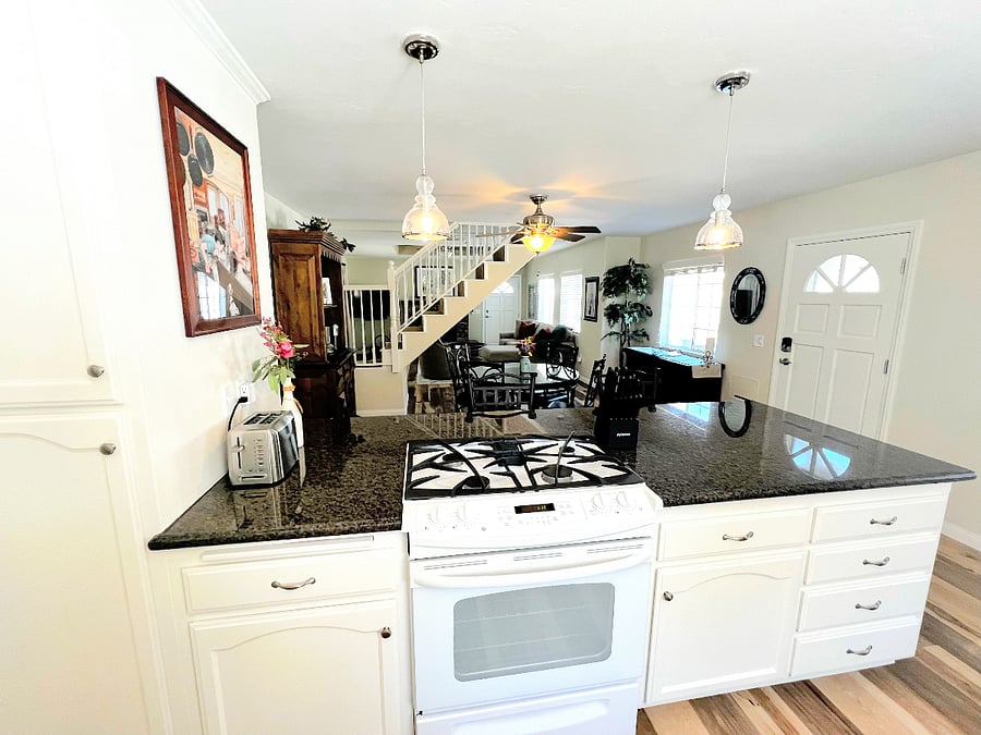 Looking out of Kitchen, Gas Stove