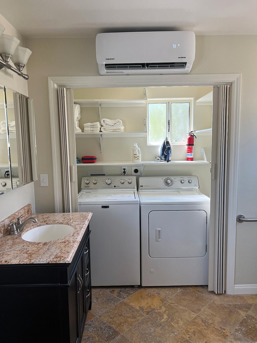 Washer and Dryer in Master Bathroom