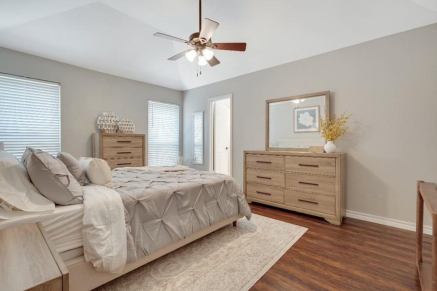 Primary Bedroom with lots of extra space for crib or pet beds