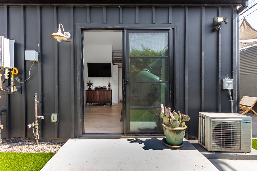 ADU side entrance / sliding doors