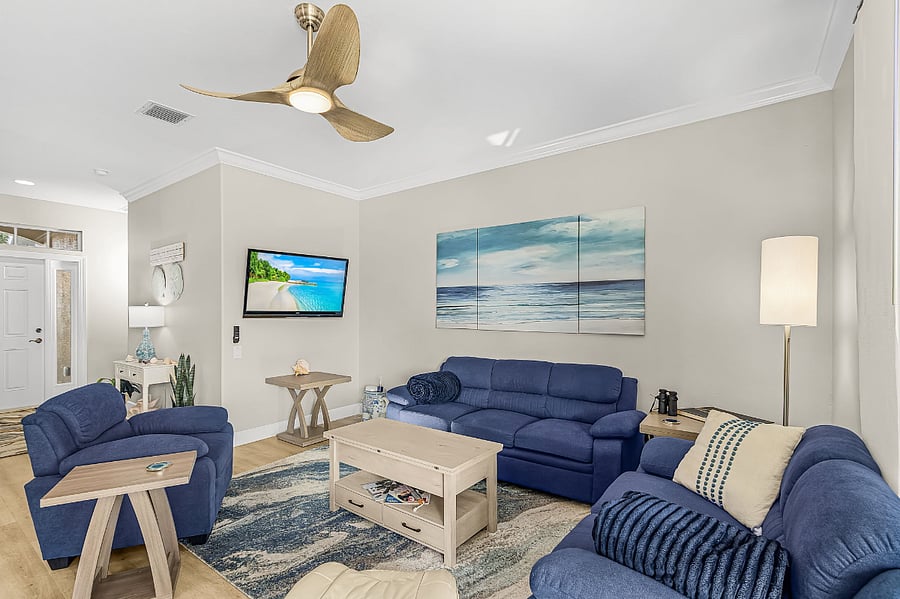 living room with free cable TV