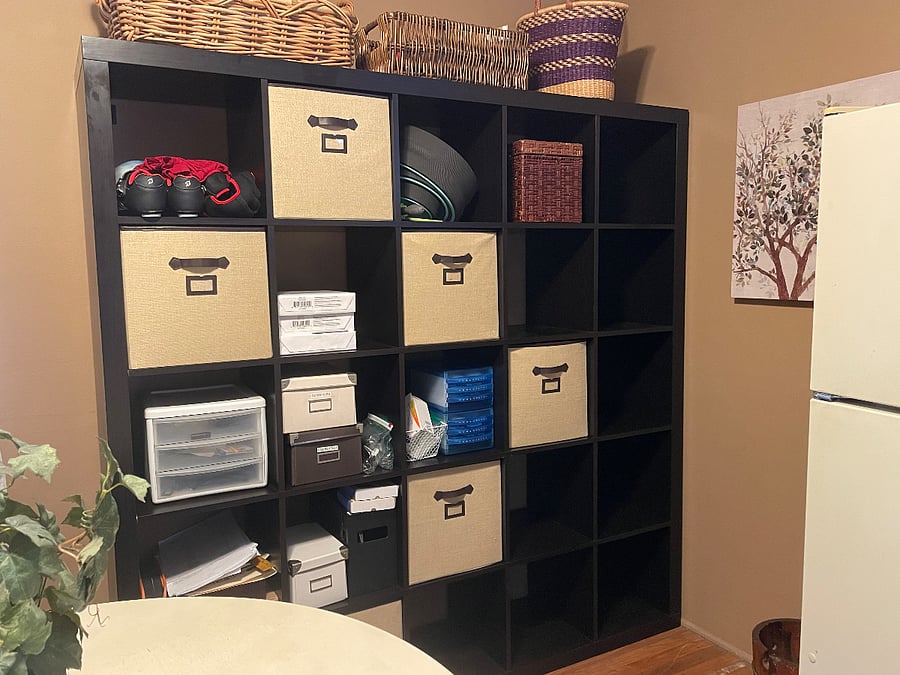 Cubbie space for dry goods or other storage.