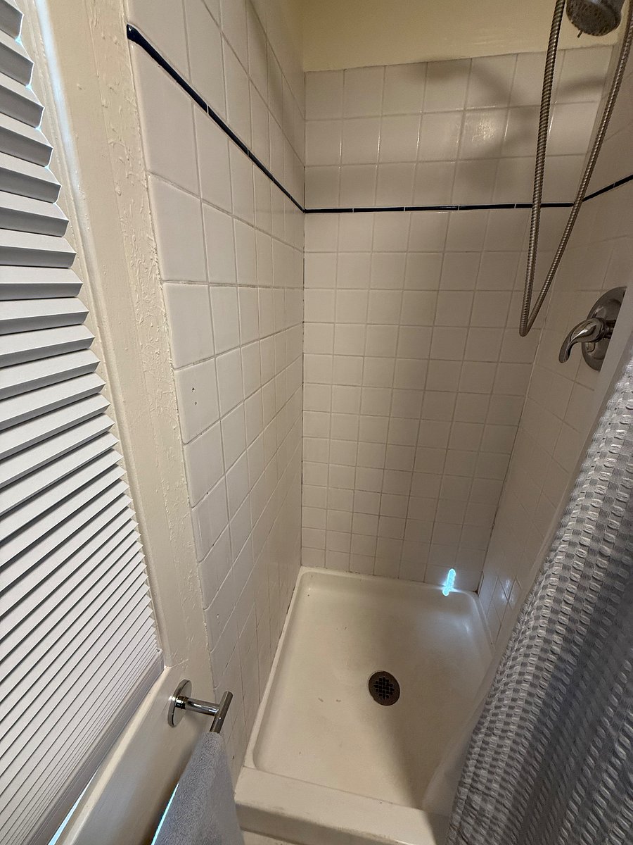 Shower stall also in the Refresh Alcove. Can be discreetly closed off by a curtain when showering or when simply not in use.