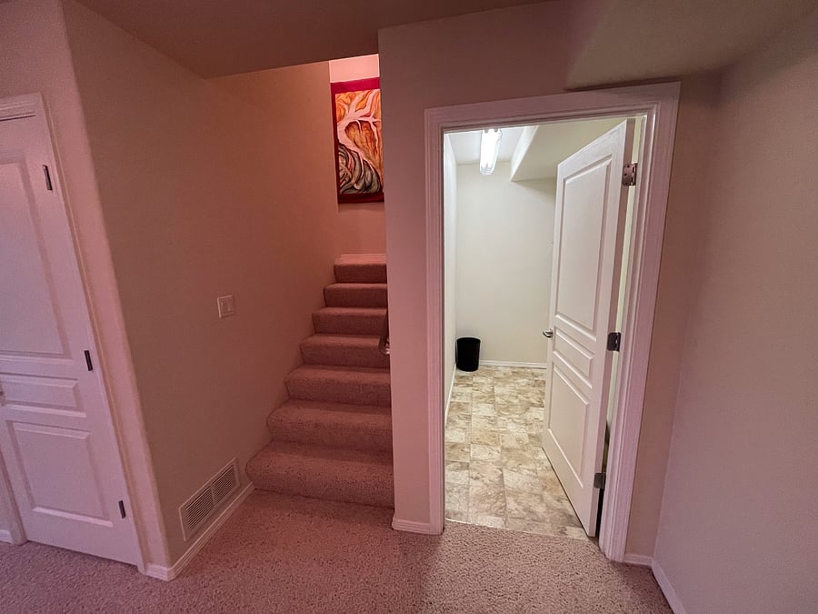 Storage in living room, part of this will be usable by renter for their storage needs.