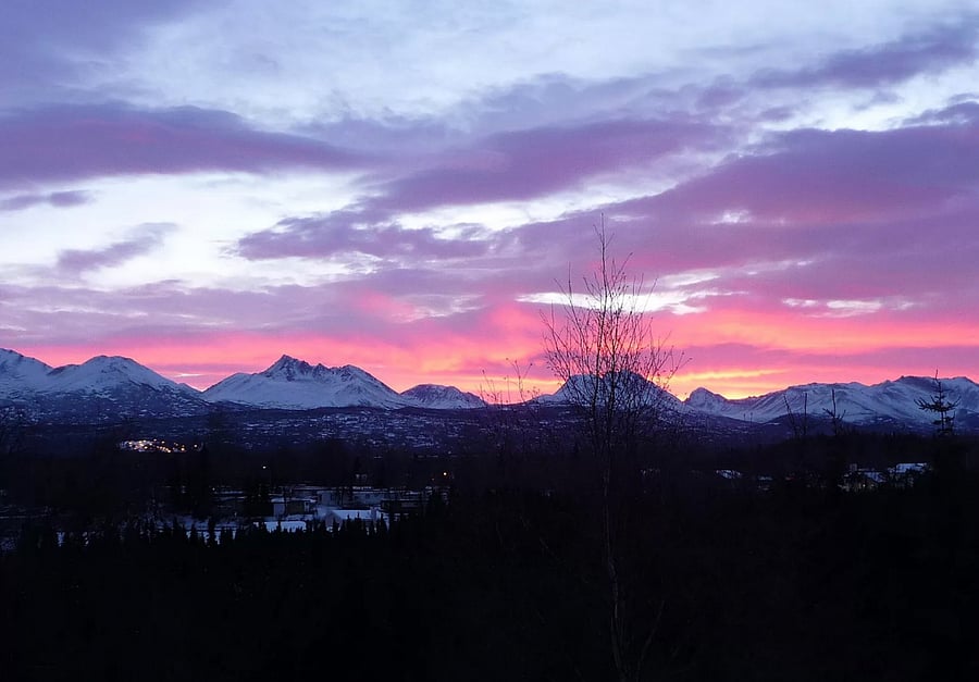 Winter sunset from the balcony