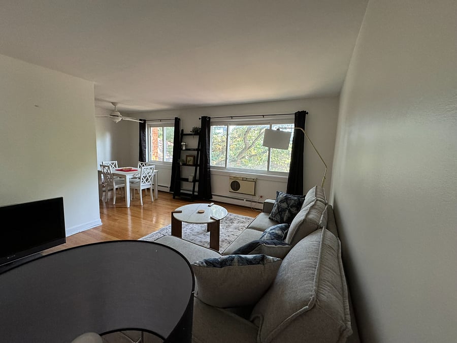 The TV console should be arriving this afternoon, It will be on that wall to the left, where the TV is on the floor.  I'll update some photos when it's in place.