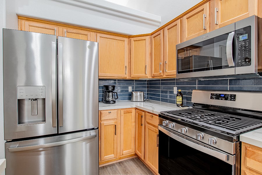 Kitchen with New Stainless Steel Appliances
