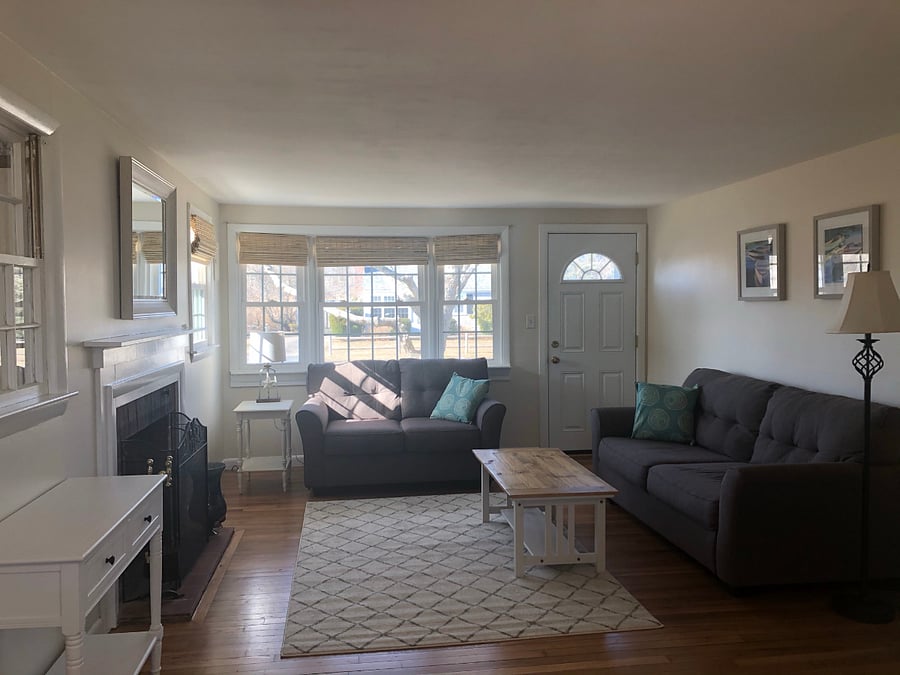 Small living room with front door