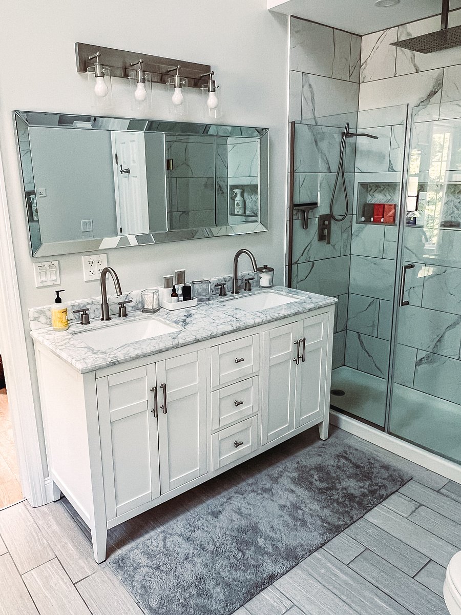 Master Bathroom with Walk in Shower. Enjoy the luxurious rain shower head. Plenty of space with double sinks