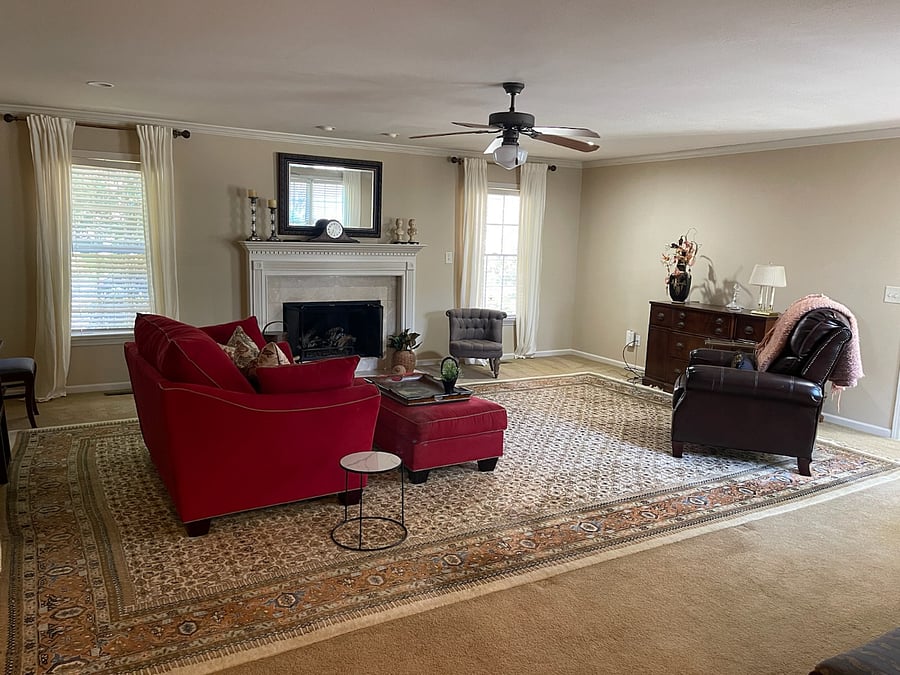 Family room with gas fireplace