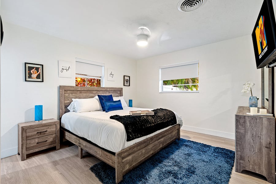 King Suite #1 with en-suite bathroom and direct access to the patio