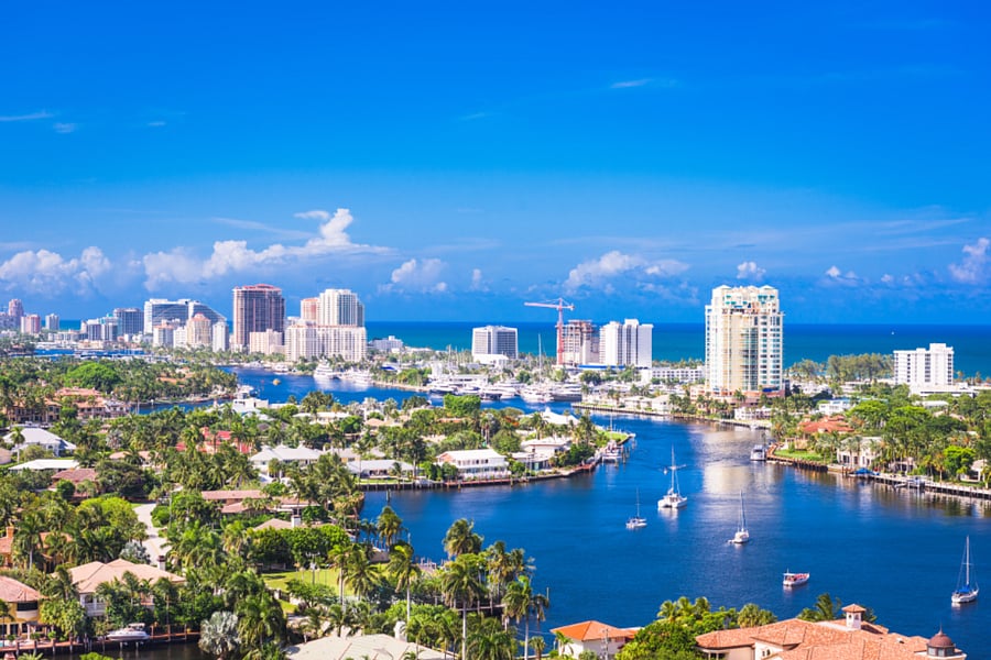 View of Fort Lauderdale Beach and the Intercoastal Waterway - Take a cruise along the intercoastal to hear all about the multi million dollar homes Fort Lauderdale is famous for.
