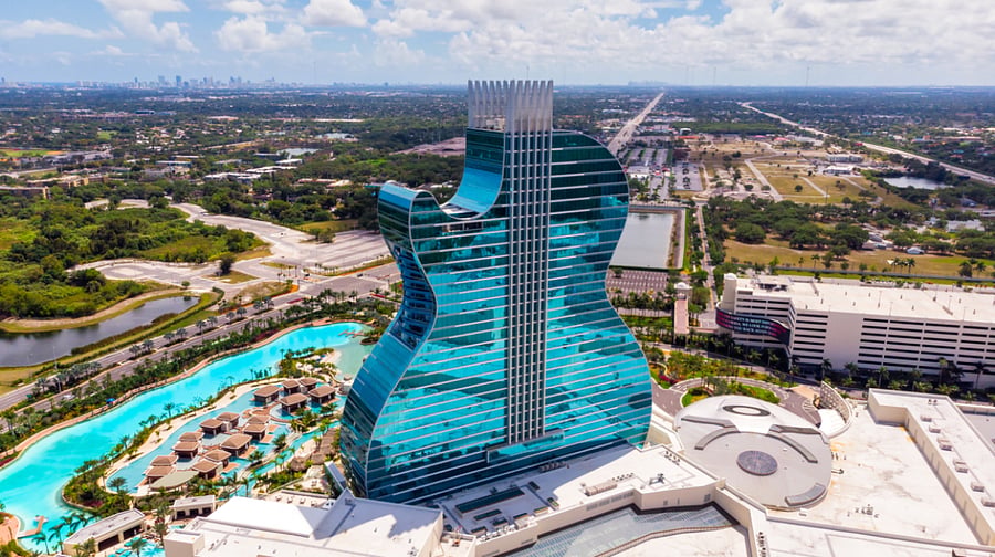 Seminole Hollywood Hard Rock Hotel & Casino. The worlds only Guitar shaped Hotel