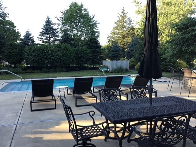 Relax by the pool during your down time!